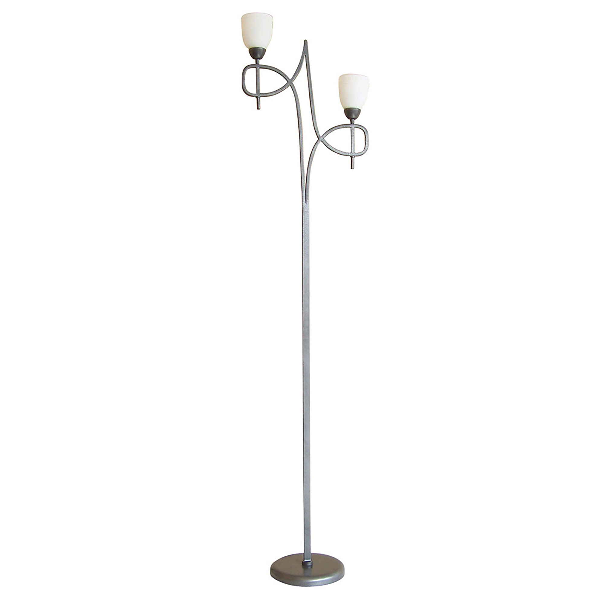 IL10044  San Marino 145cm Floor Lamp 2 Light Textured Pewter